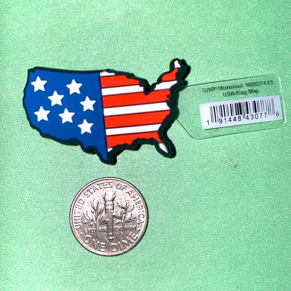 (10 for $15) USA America w/a Flag Theme Crocs Shoes Charms